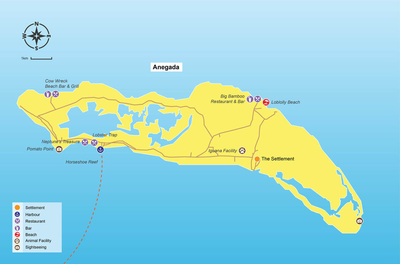 Anegada travel tip map