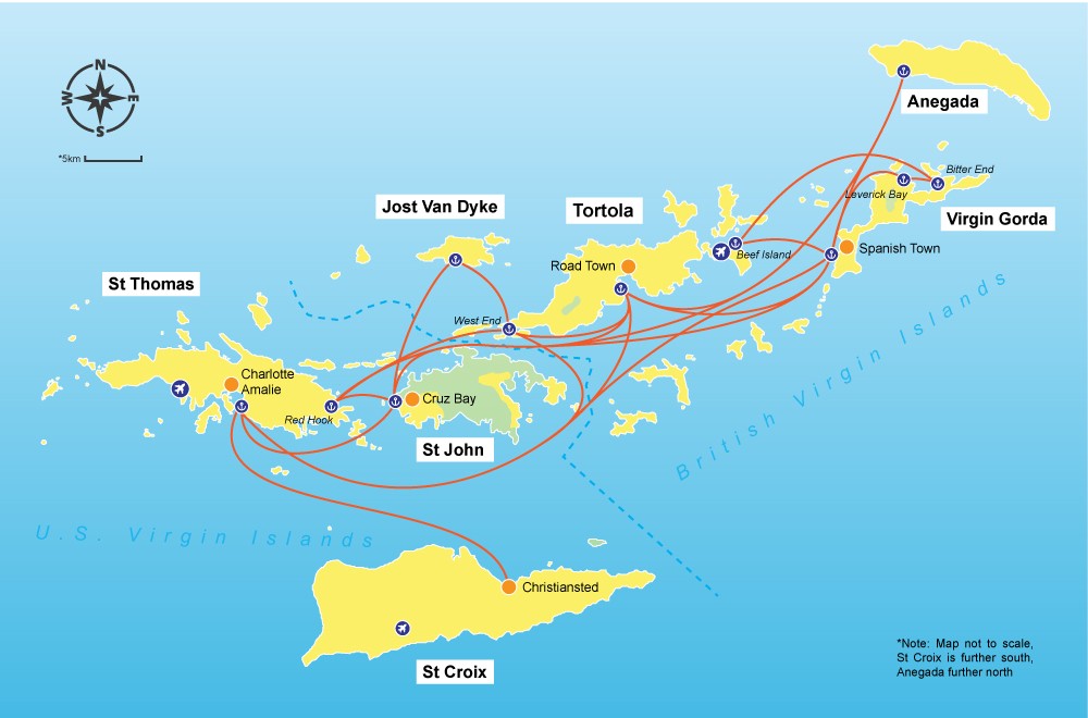 Virgin Islands route map
