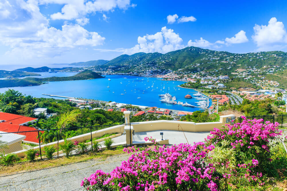 St. Thomas Virgin Islands view beach and city