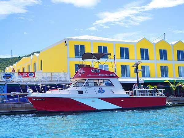 SCUBA diver boat on st. Croix Island in the Virgin islands