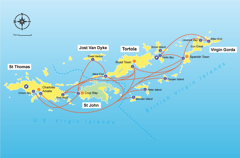 Virgin Islands Water Taxi and Ferry routes