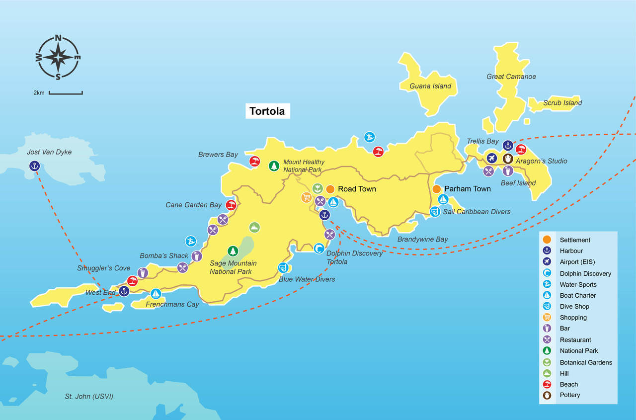 Tortola map Virgin Islands